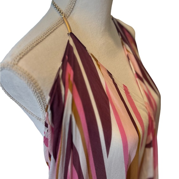 Pool to Party Subtle Luxury Swim Cover Up Dress One Size Halter Neck Low Back - Picture 5 of 13